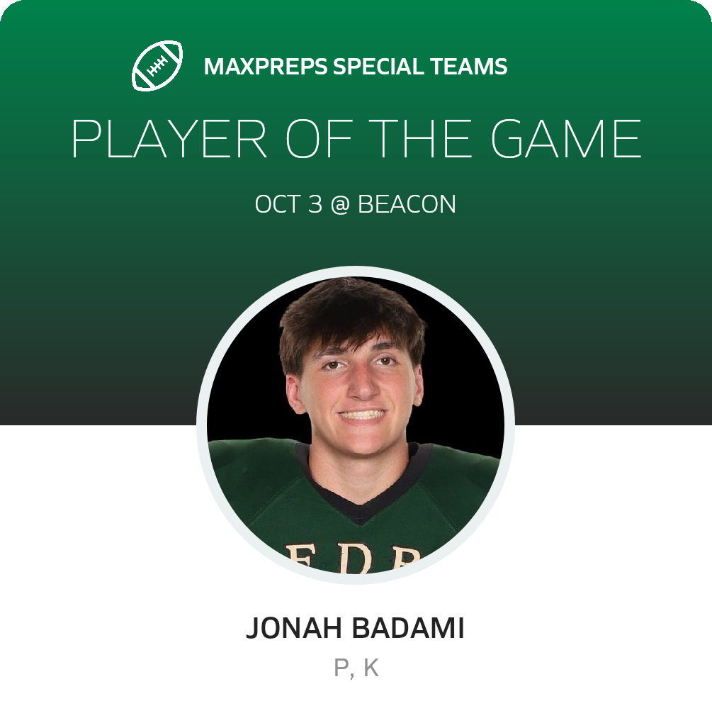 #16 Jonah Badami Player of the Game badge