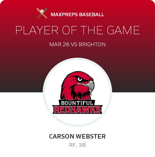 #8 Carson Webster Player of the Game badge