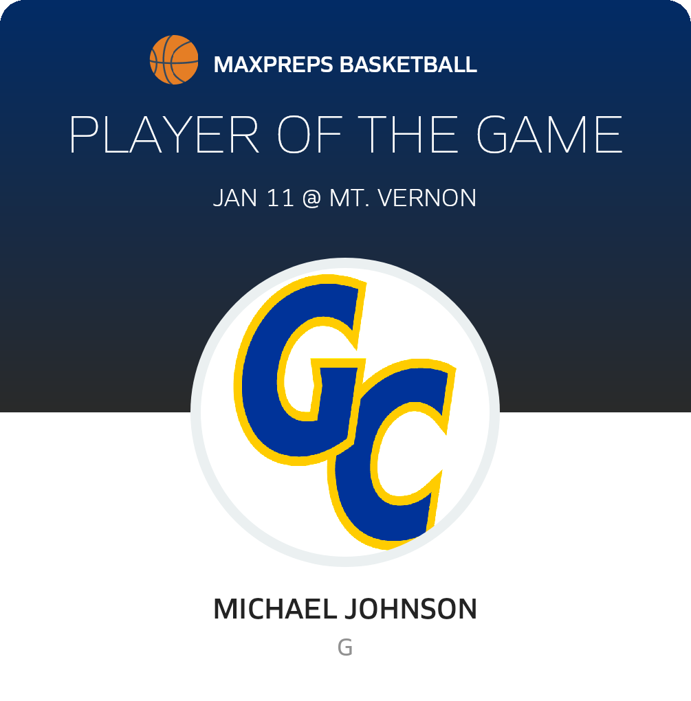 #14 Michael Johnson Player of the Game badge