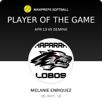 #13 Melanie Enriquez Player of the Game badge