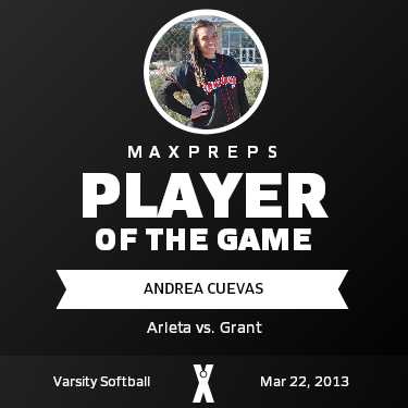 #19 Andrea Cuevas Player of the Game badge