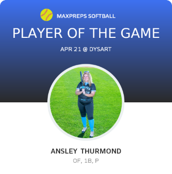 #19 Ansley  Thurmond Player of the Game badge