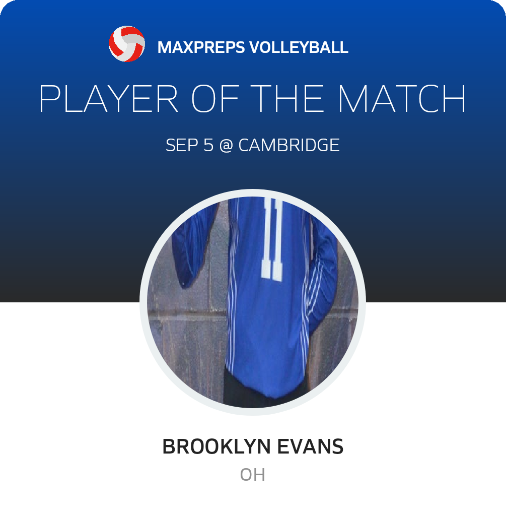 #11 Brooklyn Evans Player of the Game badge