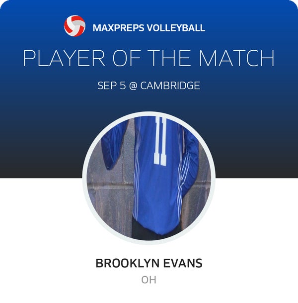 #11 Brooklyn Evans Player of the Game badge