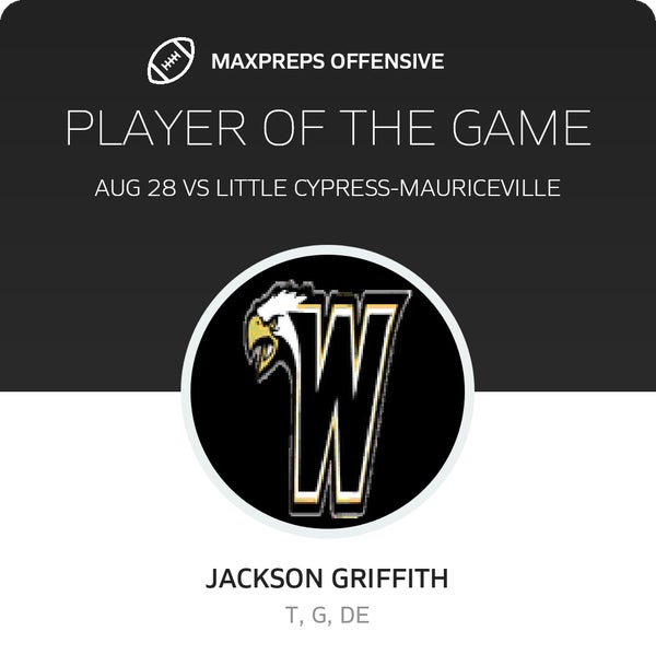 #70 Jackson Griffith Player of the Game badge