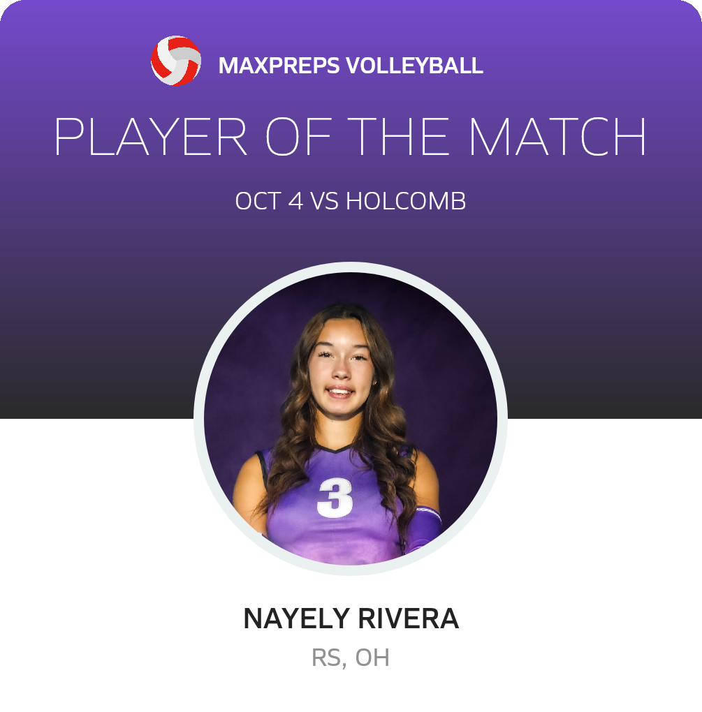 #3 Nayely Rivera Player of the Game badge