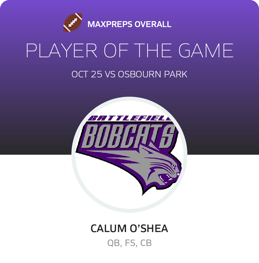 #7 Calum O’shea Player of the Game badge