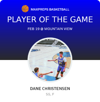 #24 Dane Christensen Player of the Game badge