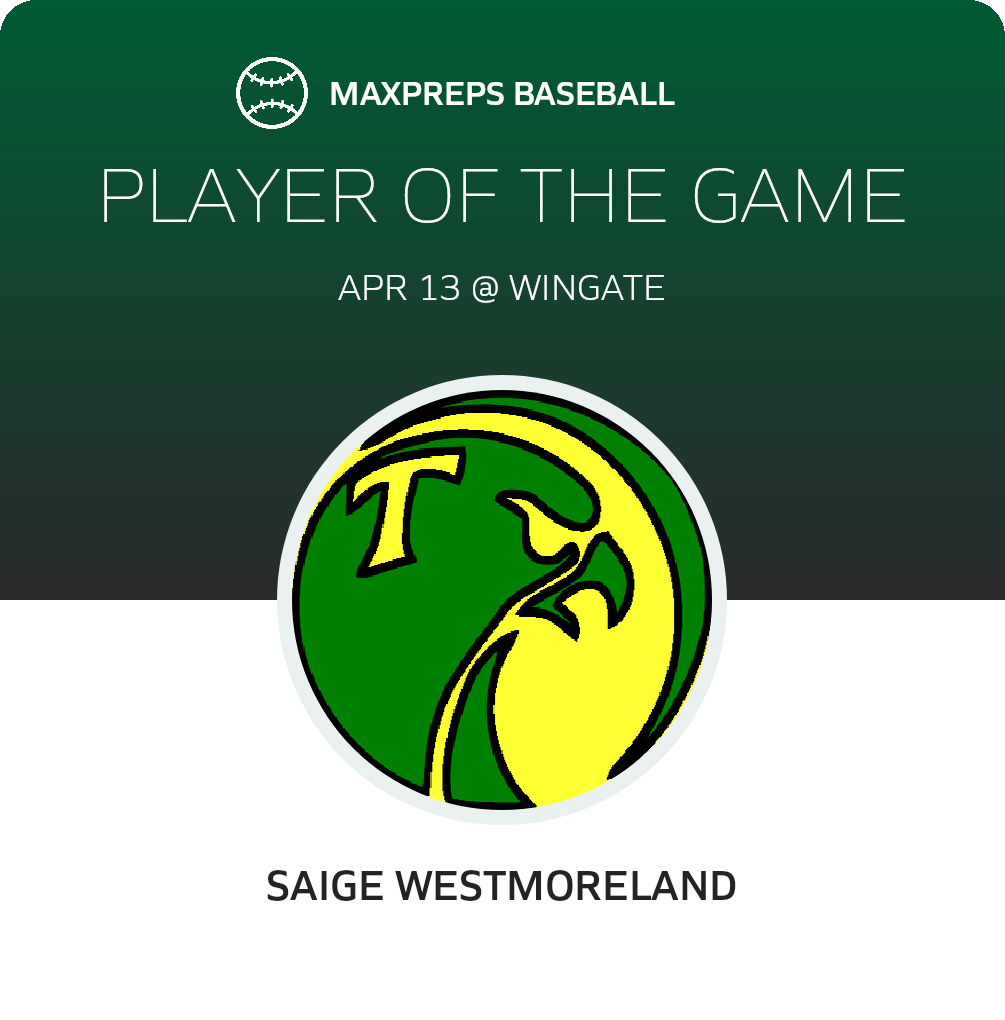 #10 Saige Westmoreland Player of the Game badge