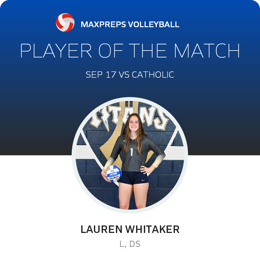 #1 Lauren Whittaker Player of the Game badge