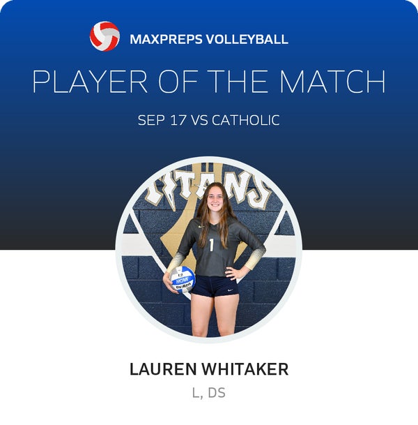#1 Lauren Whittaker Player of the Game badge