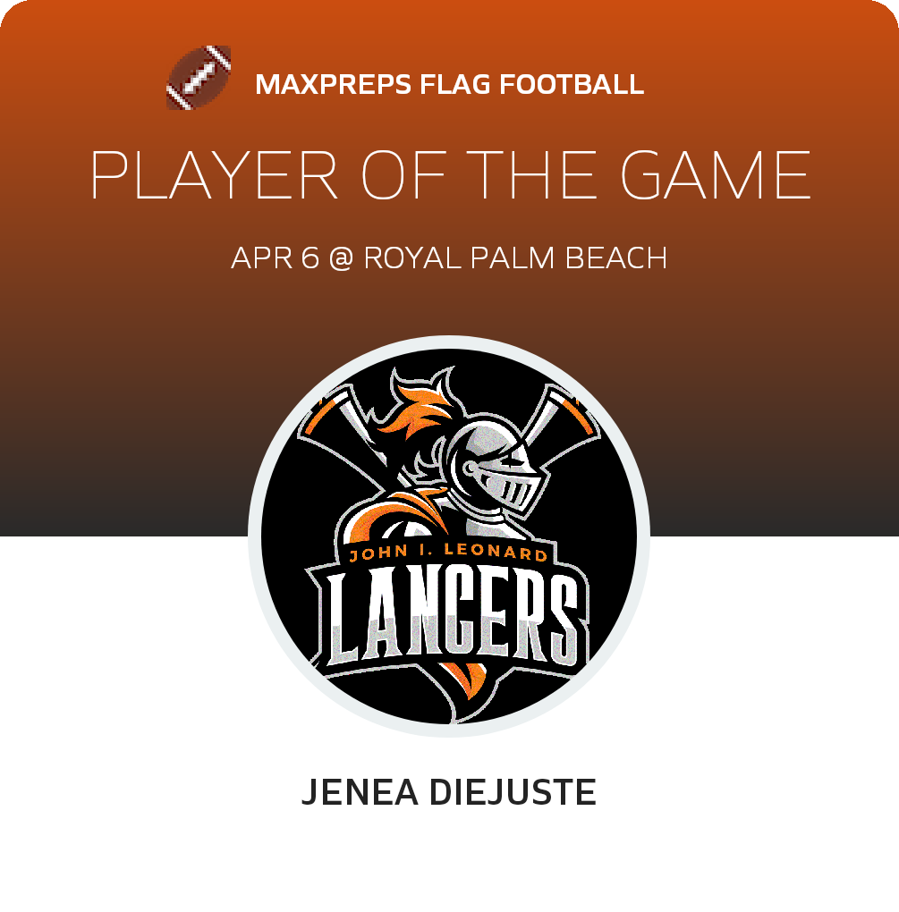 Jenea Diejuste Player of the Game badge
