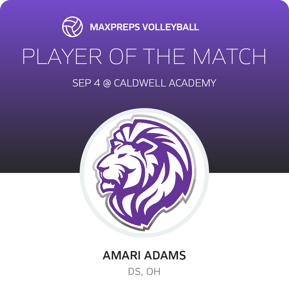 #11 Amari Adams Player of the Game badge