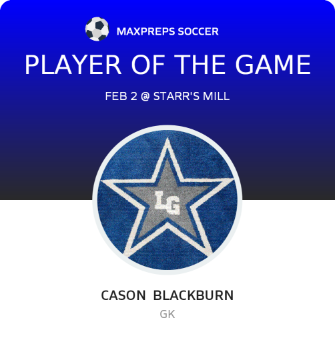 #88 Cason  Blackburn Player of the Game badge