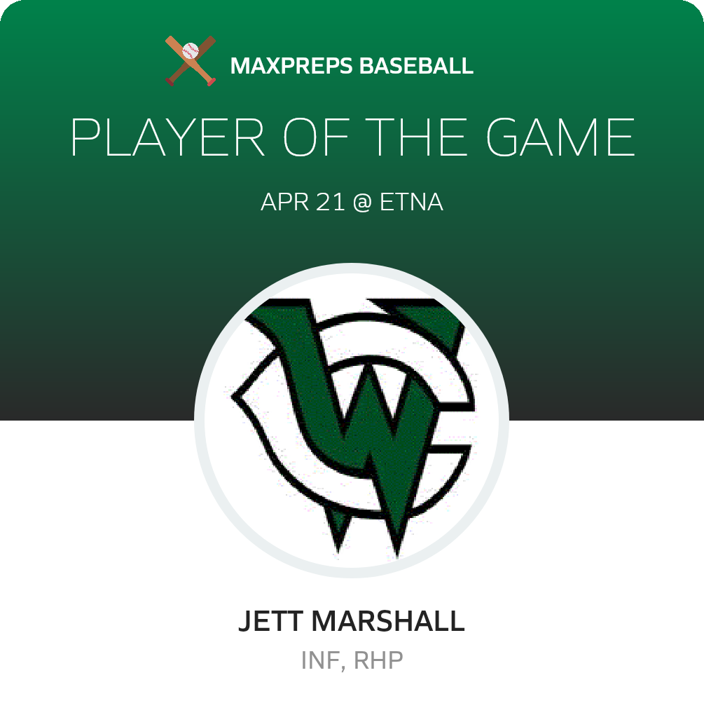 #10 Jett Marshall Player of the Game badge