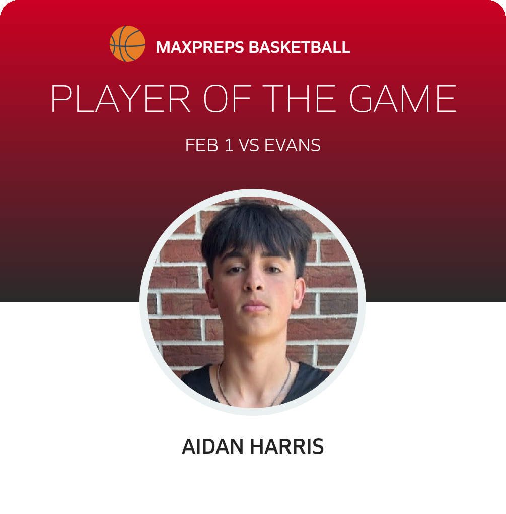 #1 Aidan Harris Player of the Game badge