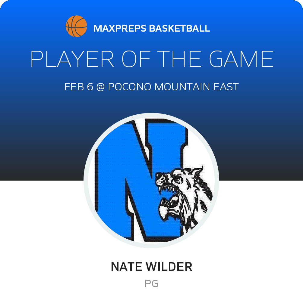 #5 Nate Wilder Player of the Game badge