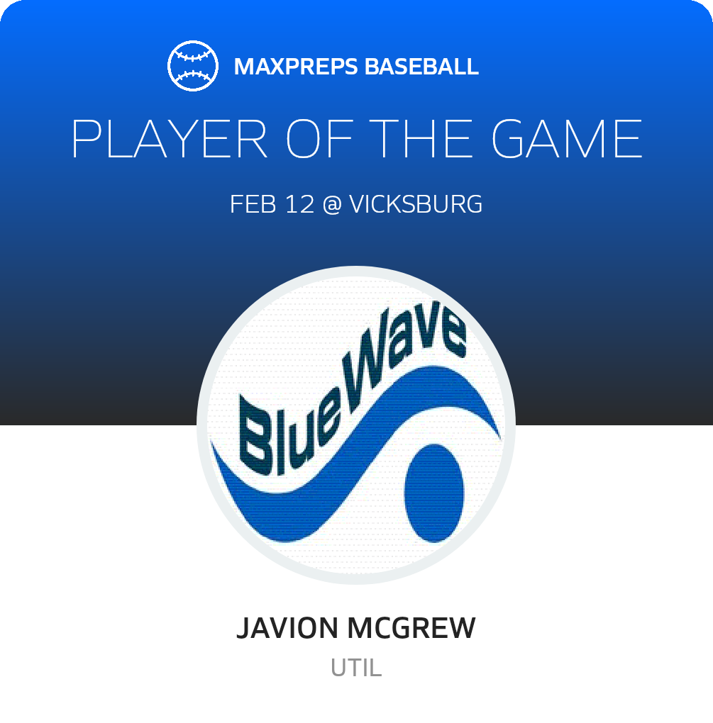 #11 Javion Mcgrew Player of the Game badge