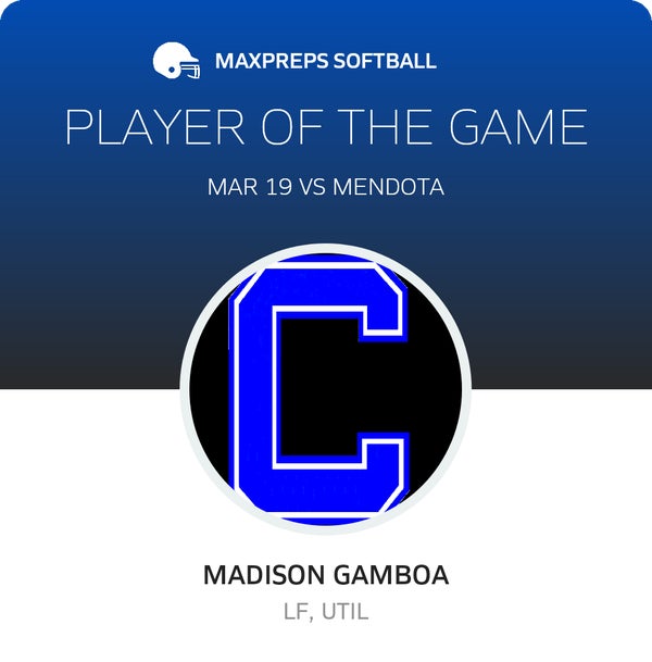#9 Madison Gamboa Player of the Game badge