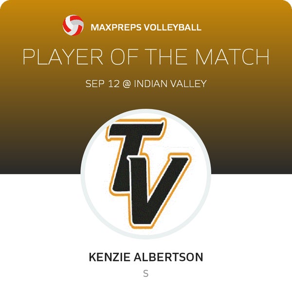#9 Kenzie Albertson Player of the Game badge