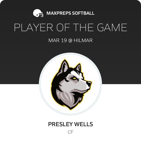 #13 Presley Wells Player of the Game badge