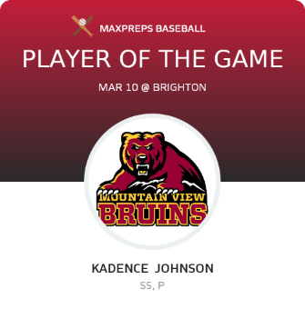 #12 Kadence  Johnson Player of the Game badge