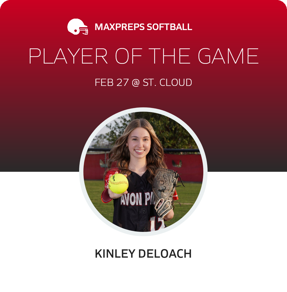 #12 Kinley DeLoach Player of the Game badge