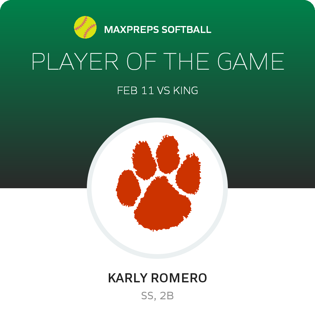 #25 Karly Romero Player of the Game badge