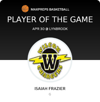 #23 Isaiah Frazier Player of the Game badge