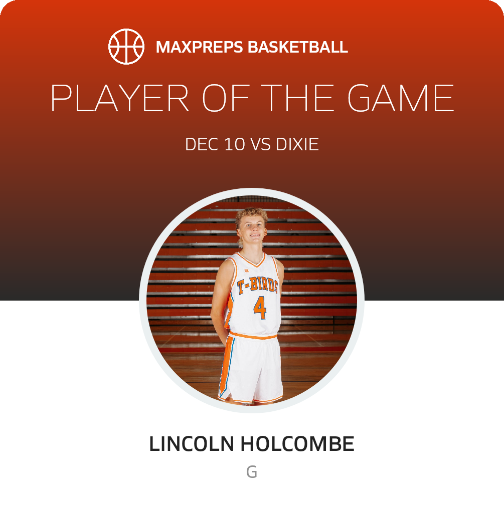 #4 Lincoln Holcombe Player of the Game badge