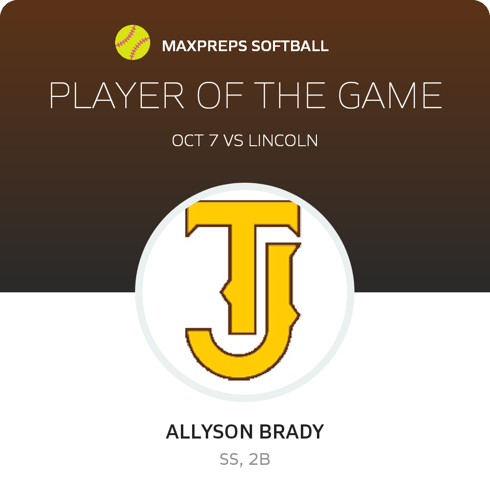 Allyson Brady Player of the Game badge