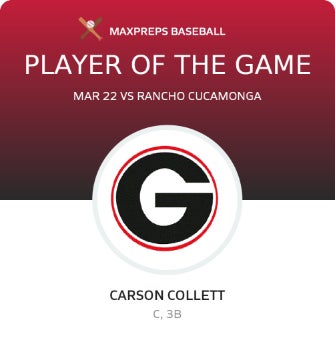 #10 Carson Collett Player of the Game badge