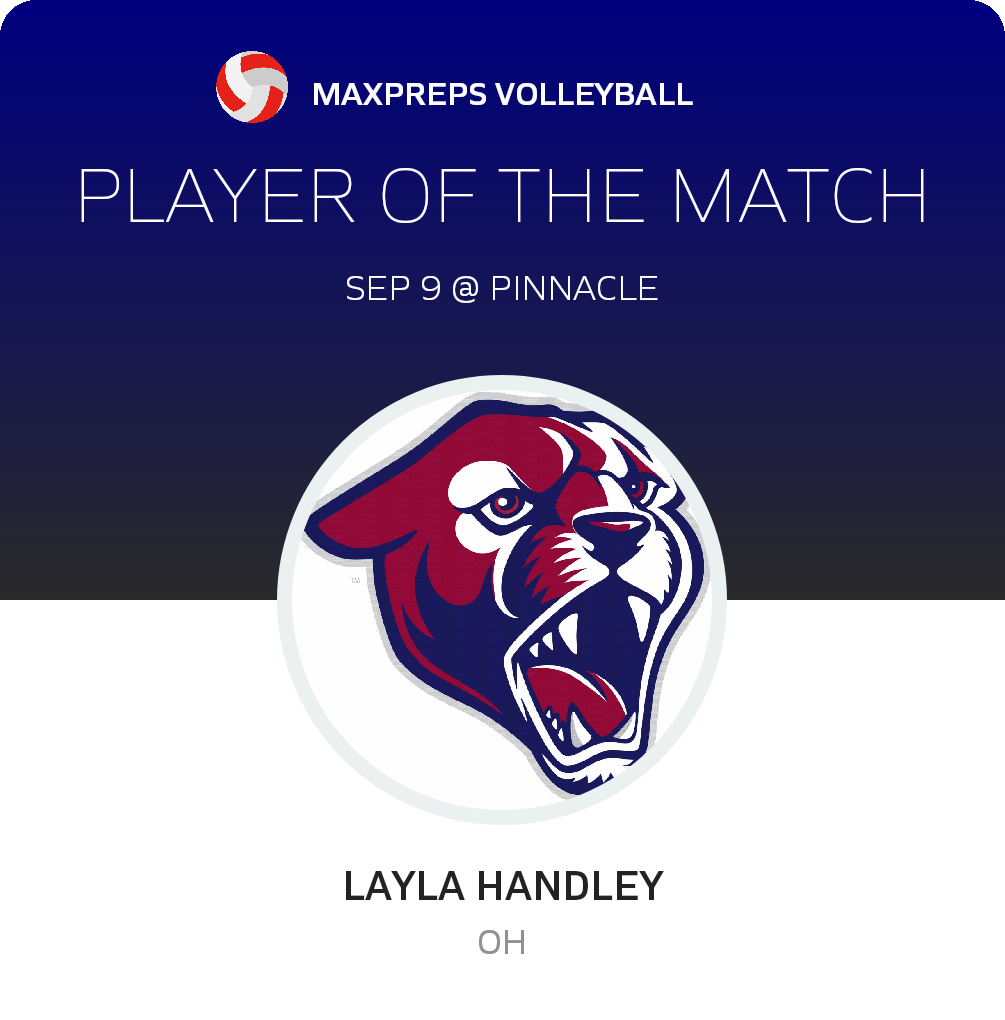#12 Layla Handley Player of the Game badge