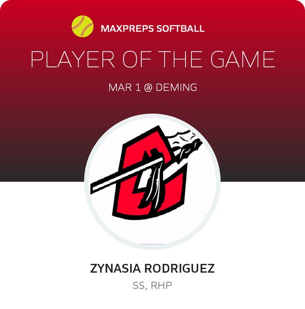 #10 Zynasia Rodriguez Player of the Game badge