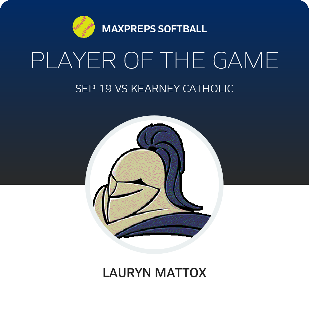 #13 Lauryn Mattox Player of the Game badge