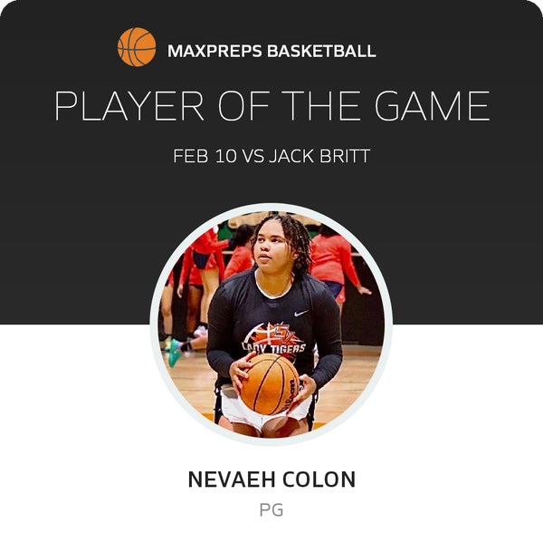 #5 Nevaeh Colon Player of the Game badge