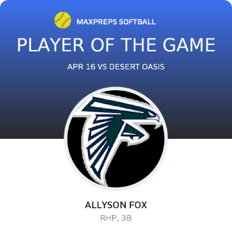 #16 Allyson Fox Player of the Game badge
