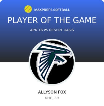 #16 Allyson Fox Player of the Game badge