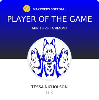 #2 Tessa Nicholson Player of the Game badge