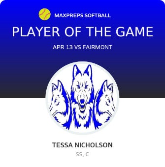 #2 Tessa Nicholson Player of the Game badge
