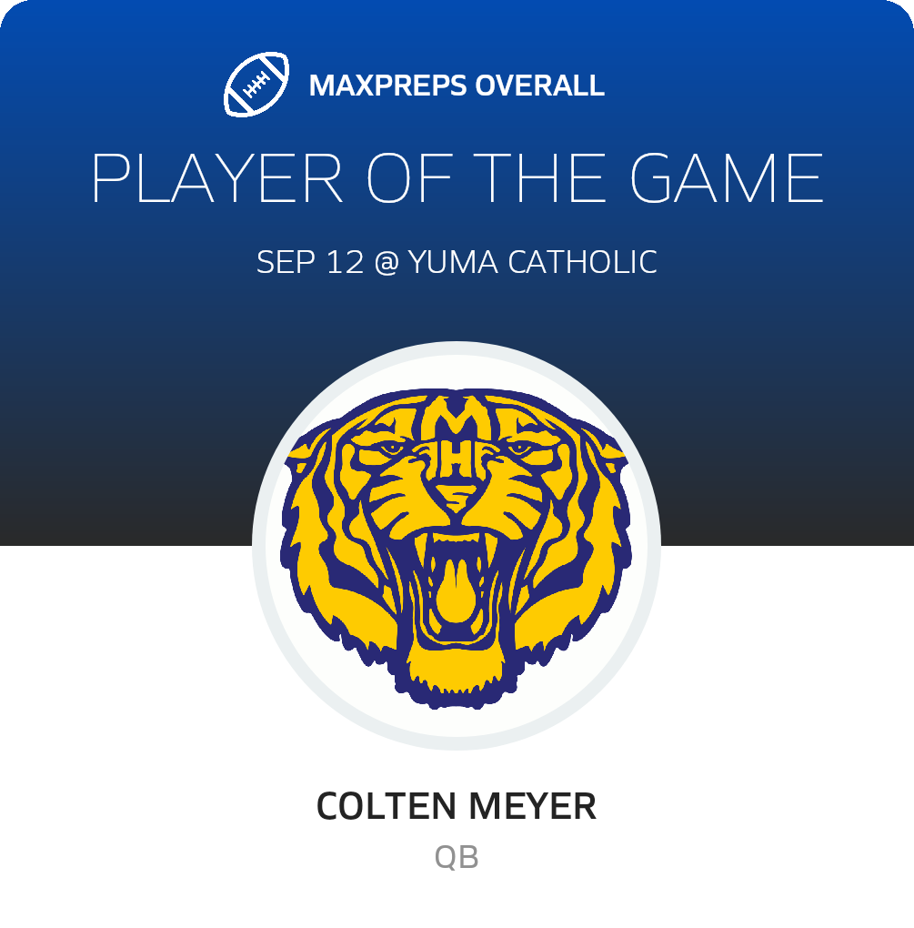 #16 Colten Meyer Player of the Game badge