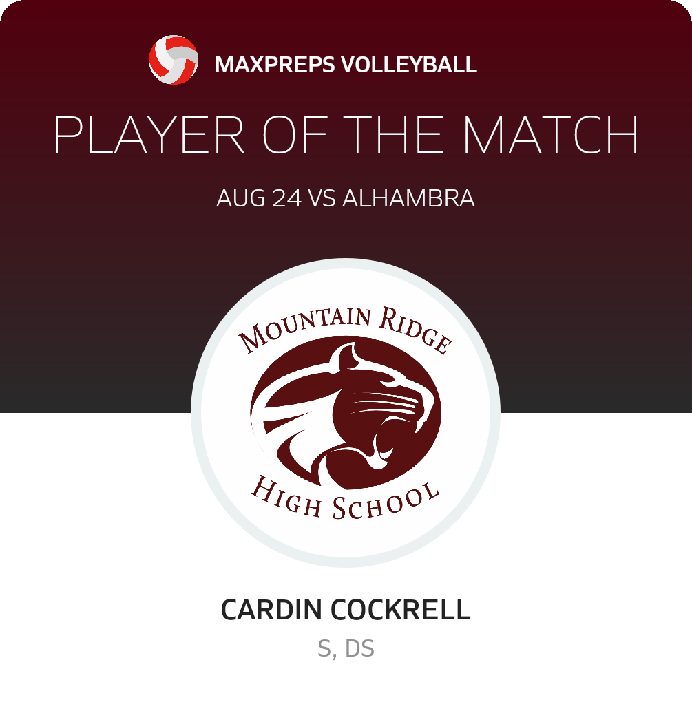 #7 Cardin Cockrell Player of the Game badge