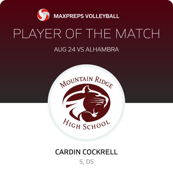 #7 Cardin Cockrell Player of the Game badge