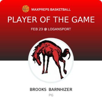 #13 Brooks  Barnhizer Player of the Game badge