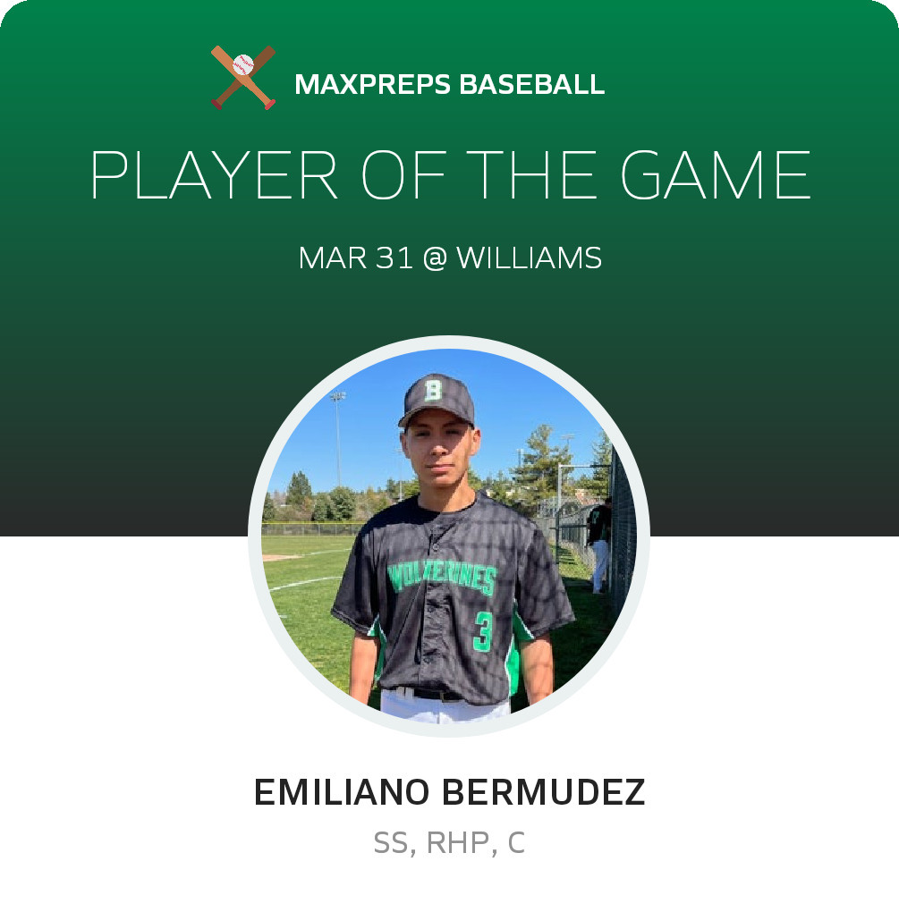 #3 Emiliano Bermudez Player of the Game badge
