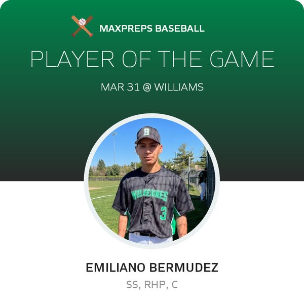 #3 Emiliano Bermudez Player of the Game badge