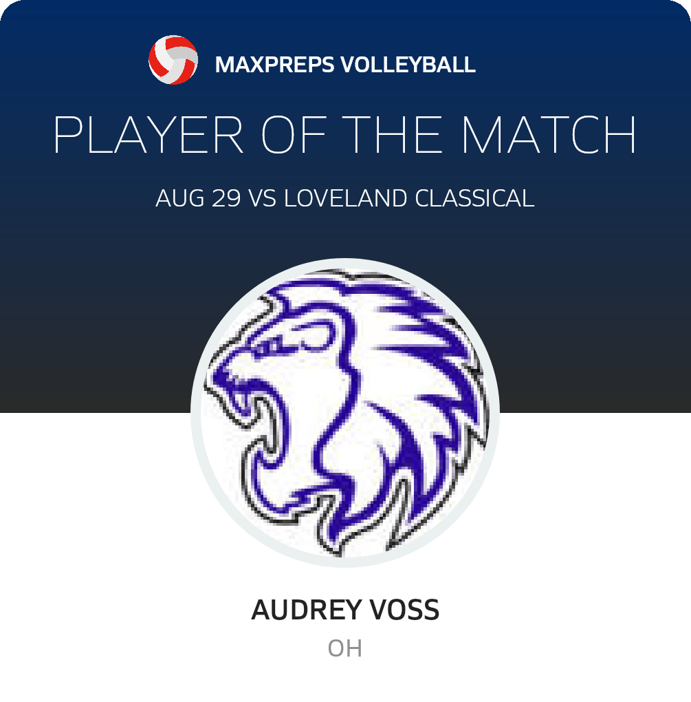 #3 Audrey Voss Player of the Game badge