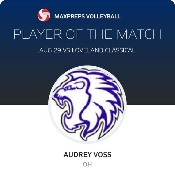 #3 Audrey Voss Player of the Game badge
