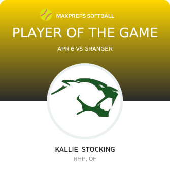 #12 Kallie  Stocking Player of the Game badge