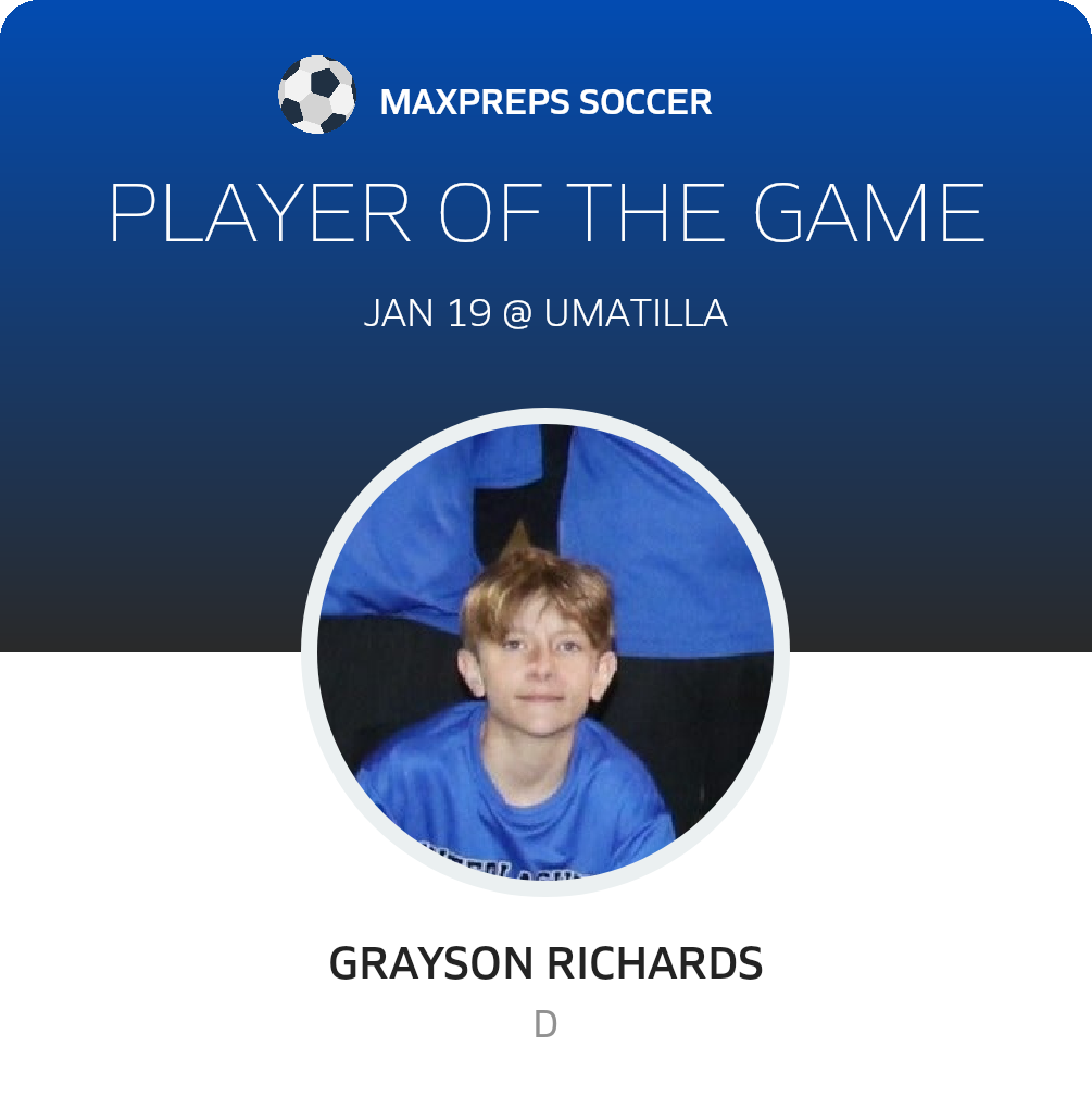 #9 Grayson Richards Player of the Game badge